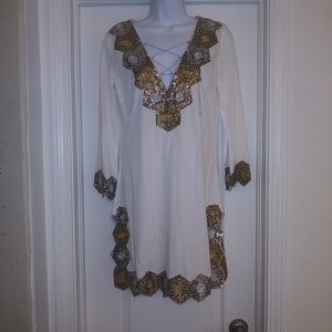 Boston Proper Sequence Beaded Tunic Top Dress